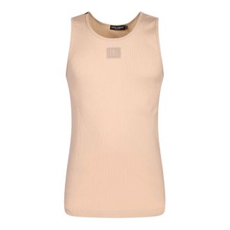 Dolce & Gabbana Ribbed Tank Top - male - Dolce & Gabbana - Sleeveless Tops - Beige - L - Tops