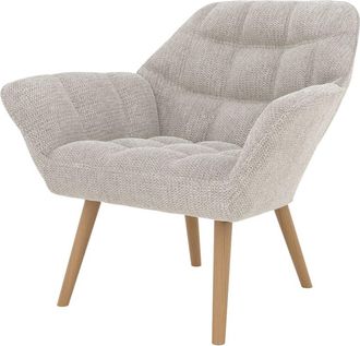 Rendez-Vous D&eacute;co Sill&oacute;n de tela gris claro con patas de madera