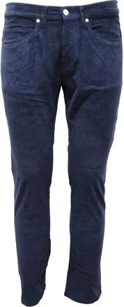 Nine In The Morning Fluwelen broek met corduroy details - Heren - Slim Fit Broeken - Blauw - W33 - Katoen - Broeken