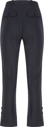 Elisabetta Franchi Womens Cropped Flared Trousers Black Polyester