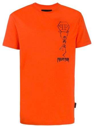 Philipp Plein T-shirt Skeleton a girocollo - Arancione