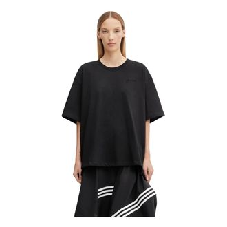 Ganni Heavy Cotton Drop Shoulder Open Back T-shirt - Dames - Tops - Zwart - Maat: L/Xl Katoen