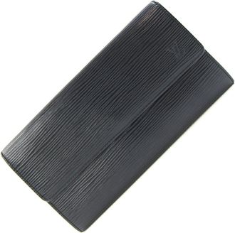 Louis Vuitton Black Noir Epi Leather Long Wallet (Bi-Fold) (Pre-Owned)