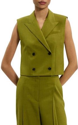 Theory Double Breasted Crop Vest in Avocado at Nordstrom Rack, Size 12
