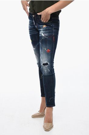 Dsquared2 Jeans Skinny Monster Maze con Ricami 14,5cm taglia 36