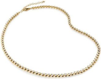 Monica Vinader Lab Grown Diamond Bezel Tennis Necklace in 18K Gold Vermeil /Diamond at Nordstrom