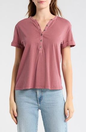 Melrose and Market Washed Cotton Henley T-Shirt in Brown Rose at Nordstrom Rack, Size Xx-Small