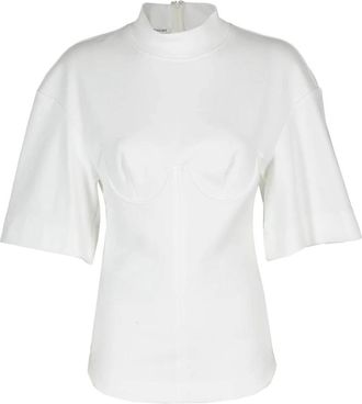 Alessandro Vigilante Katoenen BH T-shirt - Dames - T-shirts - Wit - XS - Katoen - Tops
