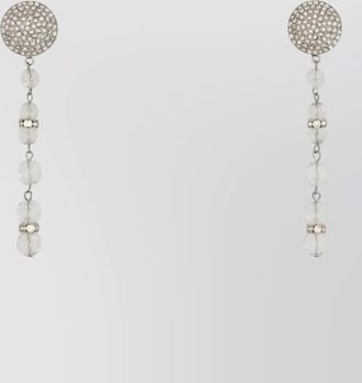 Alessandra Rich crystal detail dangling round stud earrings