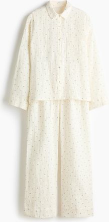 H&M Pyjama aus Baumwollmusselin - White