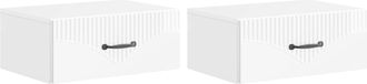 vidaXL Mesita De Noche De Pared 2 Uds. Brillante 49 X 34,5 X 20 Cm Vidaxl