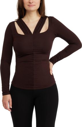 Bebe Womens Cut Out Ruched Top