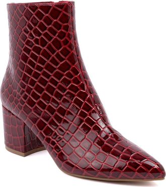 SUGAR Womens Ankle Boots - High Heel Dress Booties with Side Zipper, Round Toe Fashion Boots for Fall & Night Out Looks - Nightlife, Red Patent, 5.5 UK