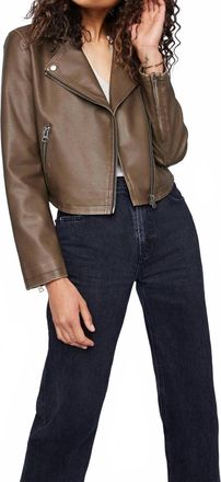 Gentle Fawn Bronwyn Faux Leather Jacket In Washed Olive