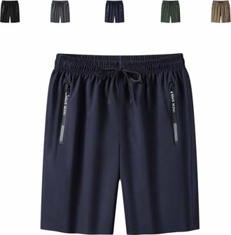 Generic Shorts for Senior Women Over 50, Ice Silk Quick Drying Stretch Cooling Active Shorts (Blue,XXL)