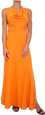 Twinset Oranje Jurk - Dames - Maxi kleedjes - Oranje - M - Polyester - Kleedjes
