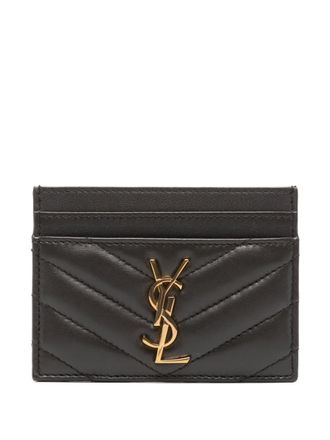 Saint Laurent Pasjeshouder met chevron logo - Grijs
