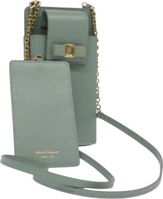 Ferragamo Pre-owned Schoudertas - Dames - Vintage Schoudertas - Blauw - ONE Size - Leer - Vintage
