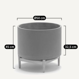 AM.PM Bloempot op poot in hevea, H45cm, Florian