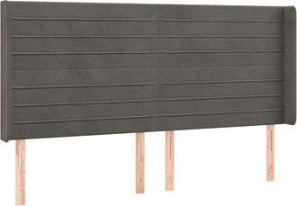 vidaXL Cabecero Con Led De Terciopelo Gris Oscuro 163x16x118/128 Cm Vidaxl