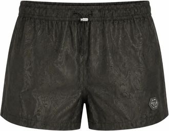 Philipp Plein Zwemshorts Gothic Plein - Heren - Strandmode - Zwart - L - Polyester - Badmode