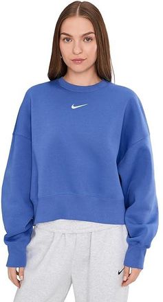 Nike Sportswear Phoenix Fleece Over-Oversized Crew Neck Sweatshirt Womens Sweatshirt Light Medium Blue/Sail : 2XL, Cotton/Polyester