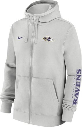 Nike Baltimore Ravens Club Nike Mens NFL Full-Zip Hoodie in Grey | 01NC0BB8G-1LR