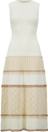 Lela Rose Pointelle Knit Dress in Cream Multi at Nordstrom, Size X-Small