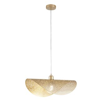 Luce-Ambiente-Design Suspensi&oacute;n Rhei-tara de Metal Perforado Oro a Vela Sencilla 50 Cm