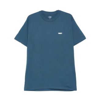 Obey T-Shirts, male, Blue, Size: XL Exclamation Classic T-Shirt