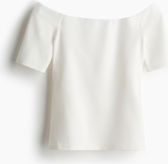 H&M Schulterfreies Shirt - White