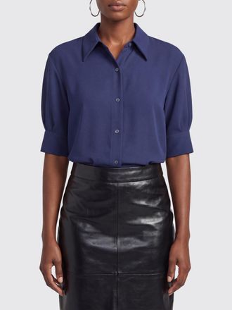 Dries Van Noten Short-Sleeve Polyester Shirt with Curved Hem