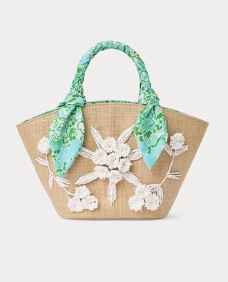 Lilly Pulitzer Womens Panama Straw Bag In Mint Condition Burst Of Joy