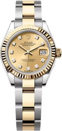 Rolex Datejust 28 Champagne Diamond Dial Automatic Ladies Oyster Watch 279173CDO