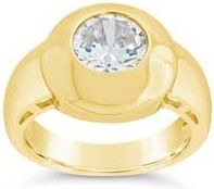 Sterling Forever Zora Cubic Zirconia Dome Signet Ring in Gold at Nordstrom Rack, Size 7