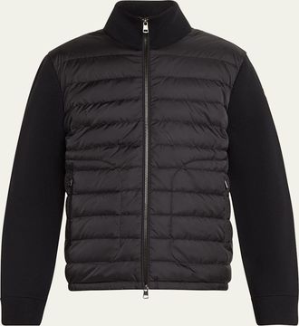 Moncler Mens Wool Down Zip Cardigan