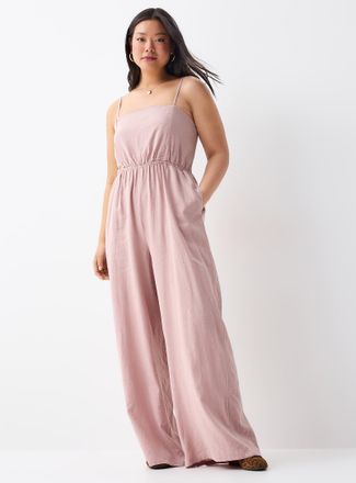 Twik Womens Wide-leg linen-blend jumpsuit