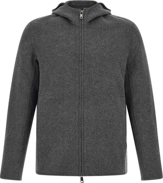 Giorgio Brato Grey Solid Hooded Jacket