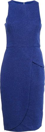 Badgley Mischka Abito midi smanicato in tweed - Blu