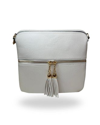 Generic Crossbody Bags for Women, Designer Faux Leather Small Shoulder Bag With Adjustable Strap, Multiple Compartments Messenger Bag (White)