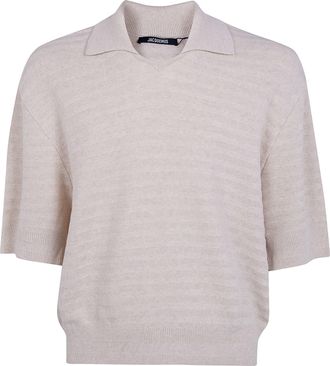Jacquemus Le Polo Maille Chevron Polo Neck Sweater