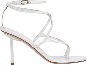 Le Silla Sandaal Teenslipper - Dames - Sandalen met hakken - Wit - 35 EU - Leer - Schoenen