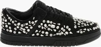 1989 STUDIO Low Leather Sneakers Embellished with Crystals 1989 Studio