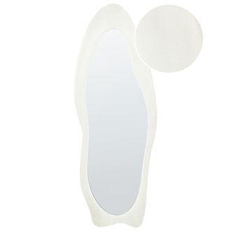 Beliani Beliani - Espejo De Pared Decorativo Estilo Moderno Con Forma Abstracta Marco Irregular Blanco 57 X 160 Cm Reigny