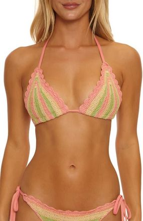 Isabella Rose Taylor Gold Coast Triangle Bikini Top in Blush at Nordstrom, Size Medium