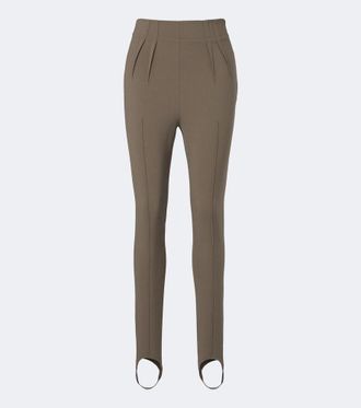 MUGLER Wool-blend stirrup leggings