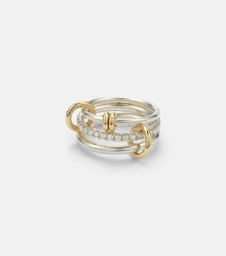 Spinelli Kilcollin Raneth 925 sterling silver and 18kt gold ring with diamonds