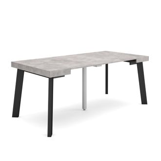 Skraut Home Mesa Consola Extensible, Mesa Comedor Plegable, 180, Para 8 Comensales, Patas De Madera, Estilo Moderno, Gris Cemento - Skraut Home