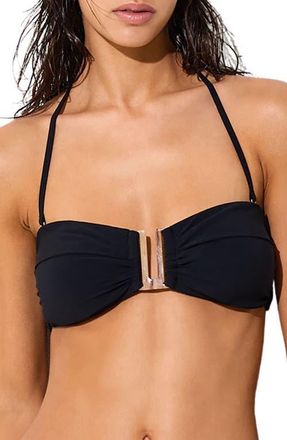 Reiss Carina Bandeau Bikini Top in Black at Nordstrom, Size 10 Us
