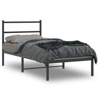 vidaXL Vidaxl - Estructura Cama Sin Colch&oacute;n Con Cabecero Metal Negro 90x200 Cm